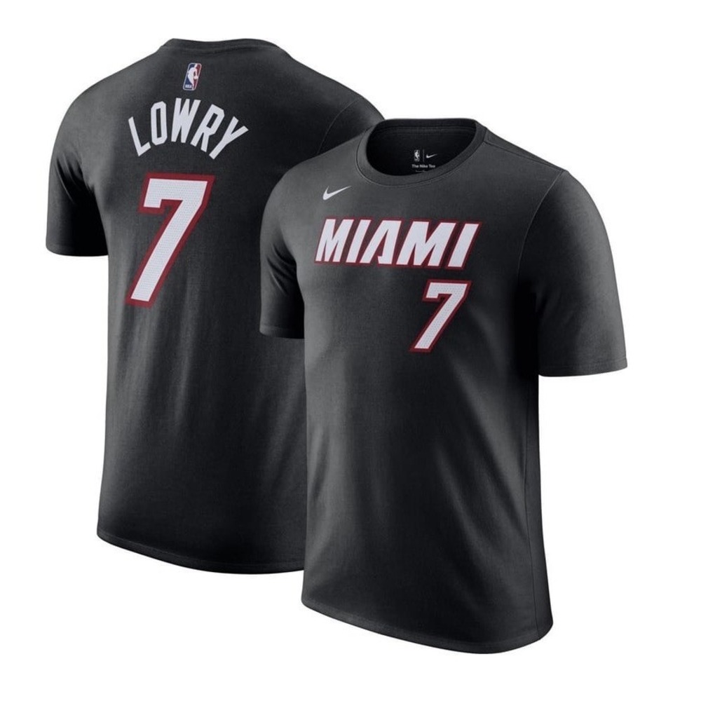 Nike Miami Heat KYLE LOWRY Black Tee Shirt Size Large Youth 14-16